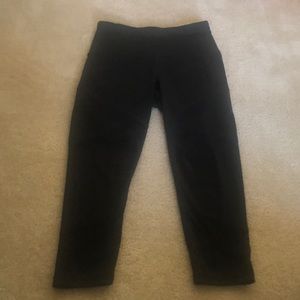 Zella Black Mesh Slits Capri Leggings